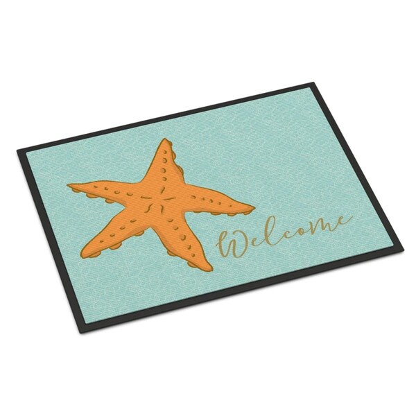 Carolines Treasures Starfish Welcome Indoor or Outdoor Mat - 18 x 27 in. BB8559MAT - main